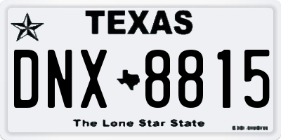 TX license plate DNX8815