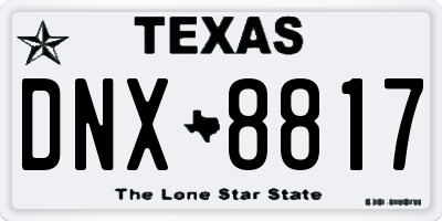 TX license plate DNX8817