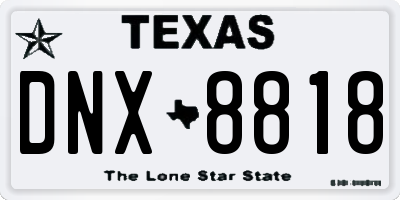 TX license plate DNX8818