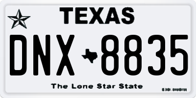 TX license plate DNX8835