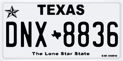 TX license plate DNX8836