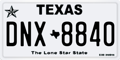 TX license plate DNX8840