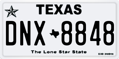 TX license plate DNX8848
