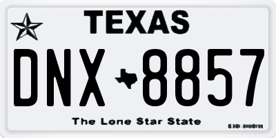 TX license plate DNX8857