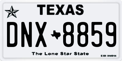 TX license plate DNX8859