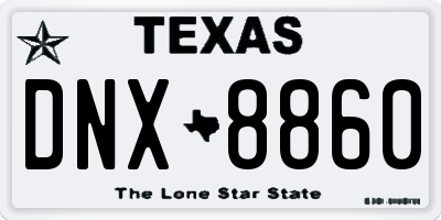 TX license plate DNX8860