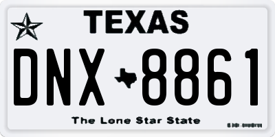 TX license plate DNX8861