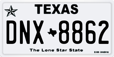 TX license plate DNX8862