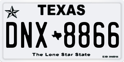 TX license plate DNX8866