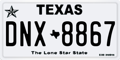 TX license plate DNX8867