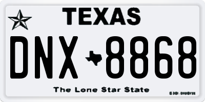 TX license plate DNX8868