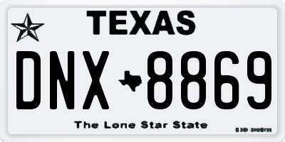 TX license plate DNX8869