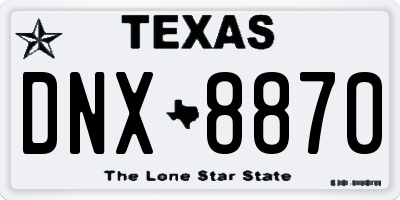 TX license plate DNX8870