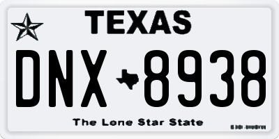 TX license plate DNX8938