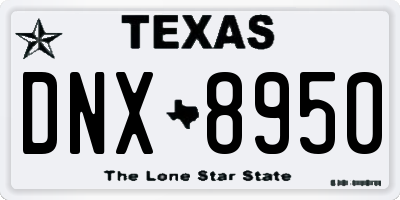 TX license plate DNX8950