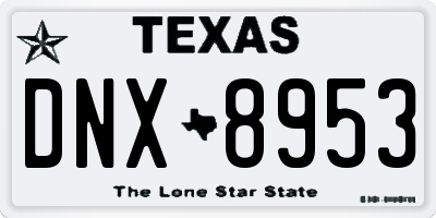 TX license plate DNX8953
