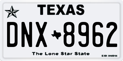 TX license plate DNX8962