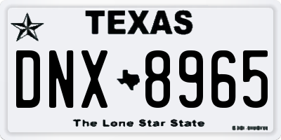 TX license plate DNX8965