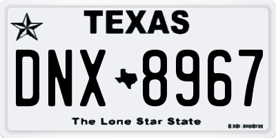 TX license plate DNX8967
