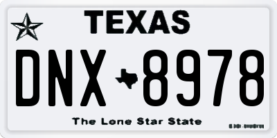 TX license plate DNX8978