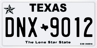 TX license plate DNX9012