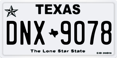 TX license plate DNX9078