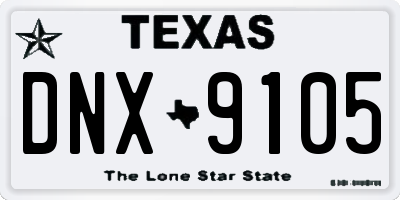 TX license plate DNX9105