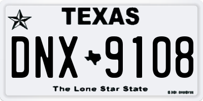 TX license plate DNX9108