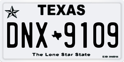 TX license plate DNX9109