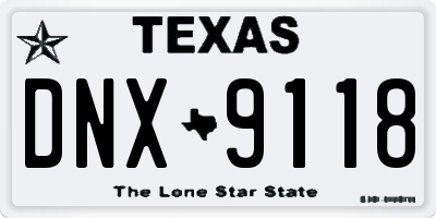 TX license plate DNX9118