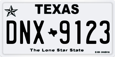 TX license plate DNX9123