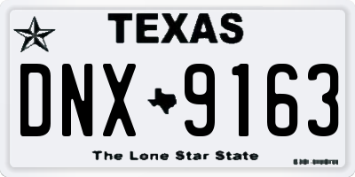 TX license plate DNX9163