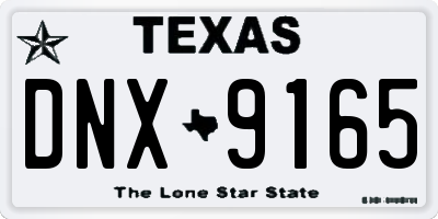 TX license plate DNX9165