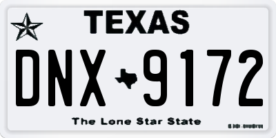 TX license plate DNX9172