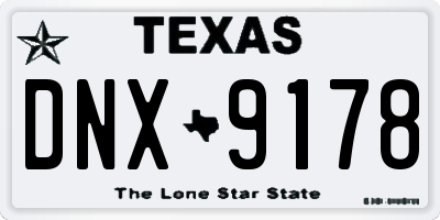 TX license plate DNX9178
