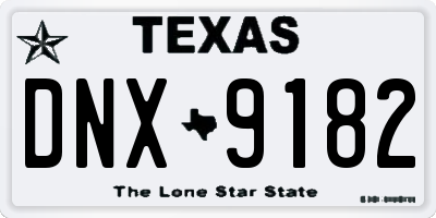 TX license plate DNX9182