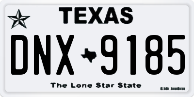 TX license plate DNX9185