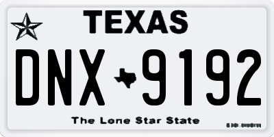 TX license plate DNX9192
