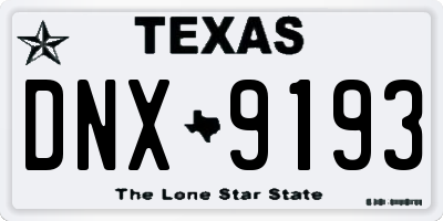 TX license plate DNX9193
