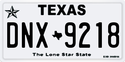 TX license plate DNX9218