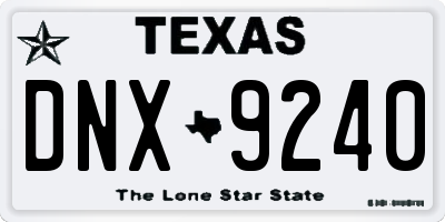 TX license plate DNX9240