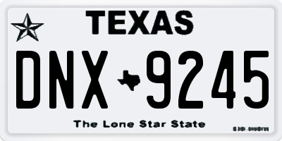 TX license plate DNX9245