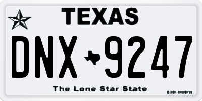 TX license plate DNX9247