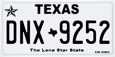 TX license plate DNX9252