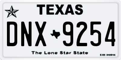TX license plate DNX9254