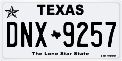 TX license plate DNX9257