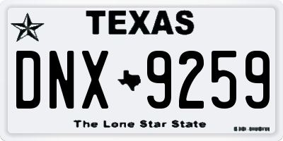 TX license plate DNX9259