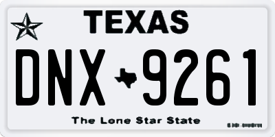 TX license plate DNX9261