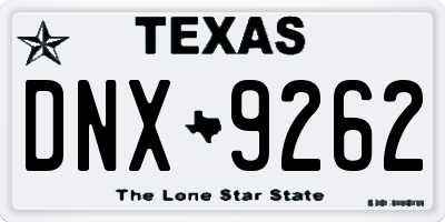 TX license plate DNX9262