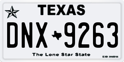 TX license plate DNX9263